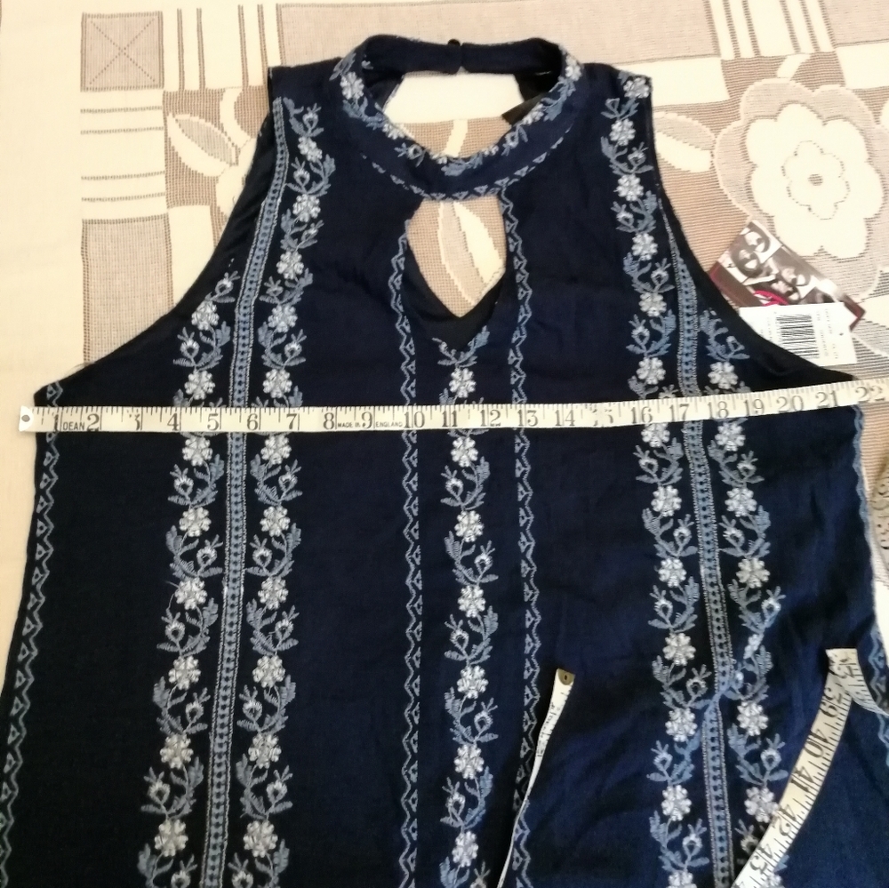 Trixxi Coastal Grandmother Embroidered Lined Swing Jumper Dress, XL - Picture 8 of 8